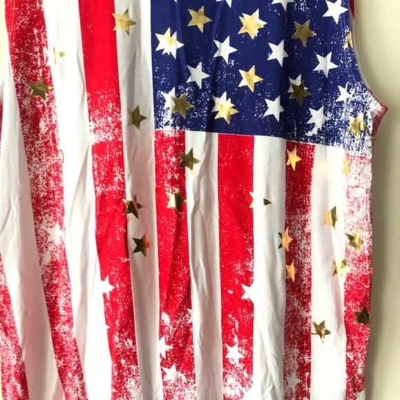 American Flag Memorial Day July 4th Tank Made In U.S.A Size Small Medium Large - Picture 6 of 11